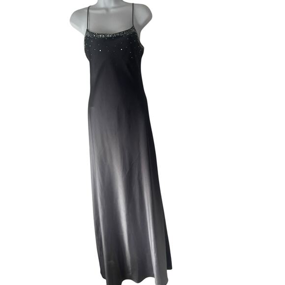 JUMP Y2k Junior's Size 3/4 Bedazzled Whimsigoth Ombre Purple Maxi Prom Dress - Picture 2 of 13